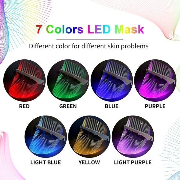 7 Color LED Mask - Light Therapy Skin Care - Image 4