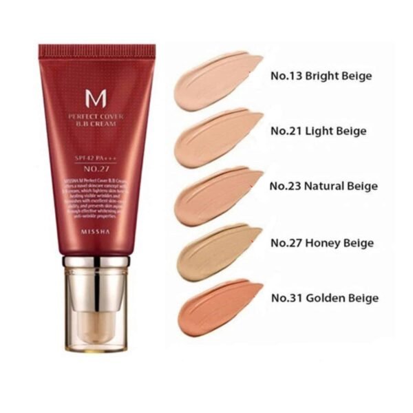 Missha M Perfect Cover B.B Cream SPF 42/PA+++ (No.13 Bright Beige) 50ml - Image 2
