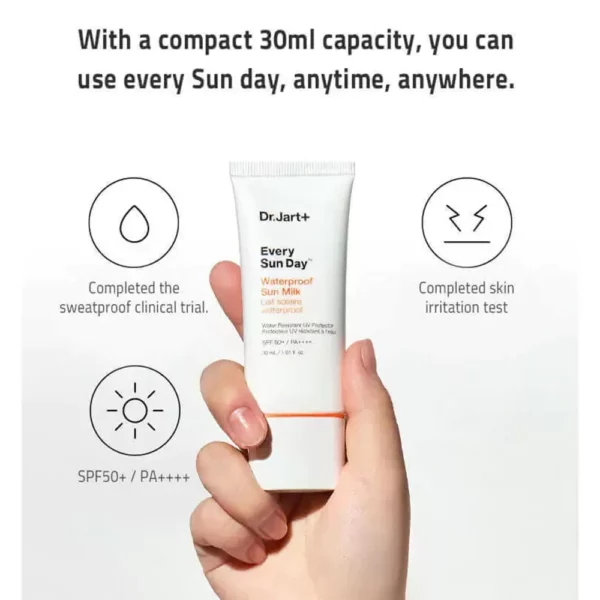 Dr.Jart+ Every Sun Day Waterproof Sun Milk SPF 50+/PA++++ 30ml - Image 3