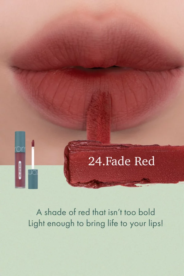 Rom&nd Zero Velvet Tint Vintage Filter Series - 24 Fade Red (5.5g) - Image 2
